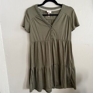 Knox Rose Sage Green Tiered Mini Dress